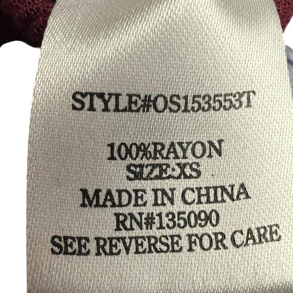 Others Follow Romper XS Bell Sleeve Boho Festival Casual Anthropologie Burgundy - Picture 10 of 10